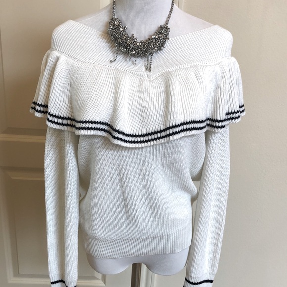 SELF-PORTRAIT off shoulder sweater - Picture 3 of 16